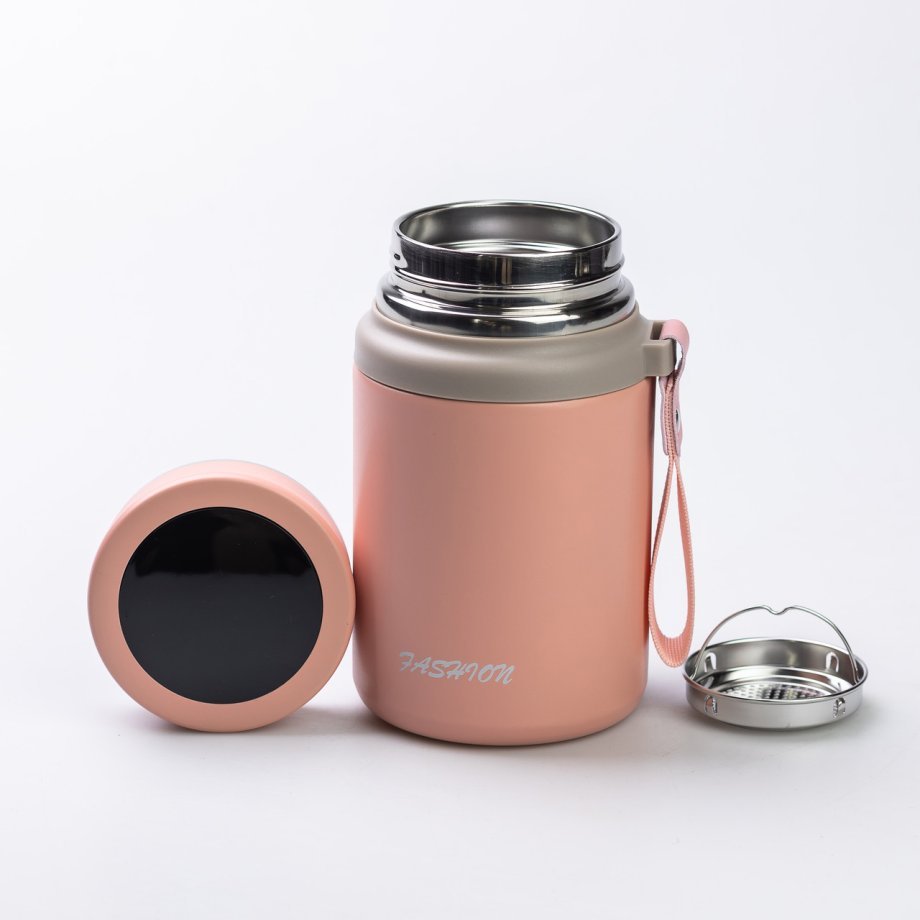 Термос Fashionна з датчиком температури 700 мл Рожевий