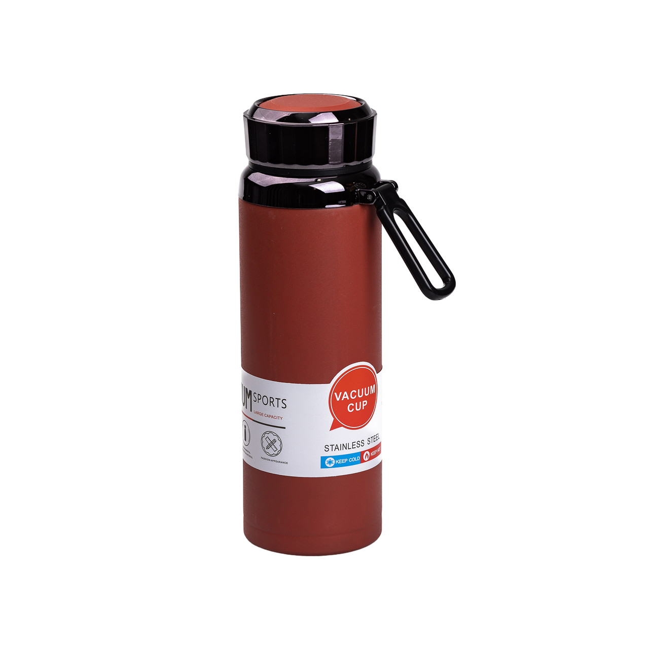 Термос з індикатором температури та широким горлом 1л червоний