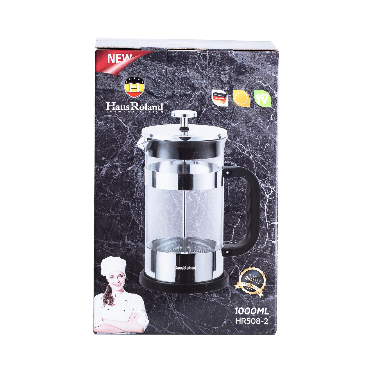 Заварник для чаю з френч пресом скляний 1л