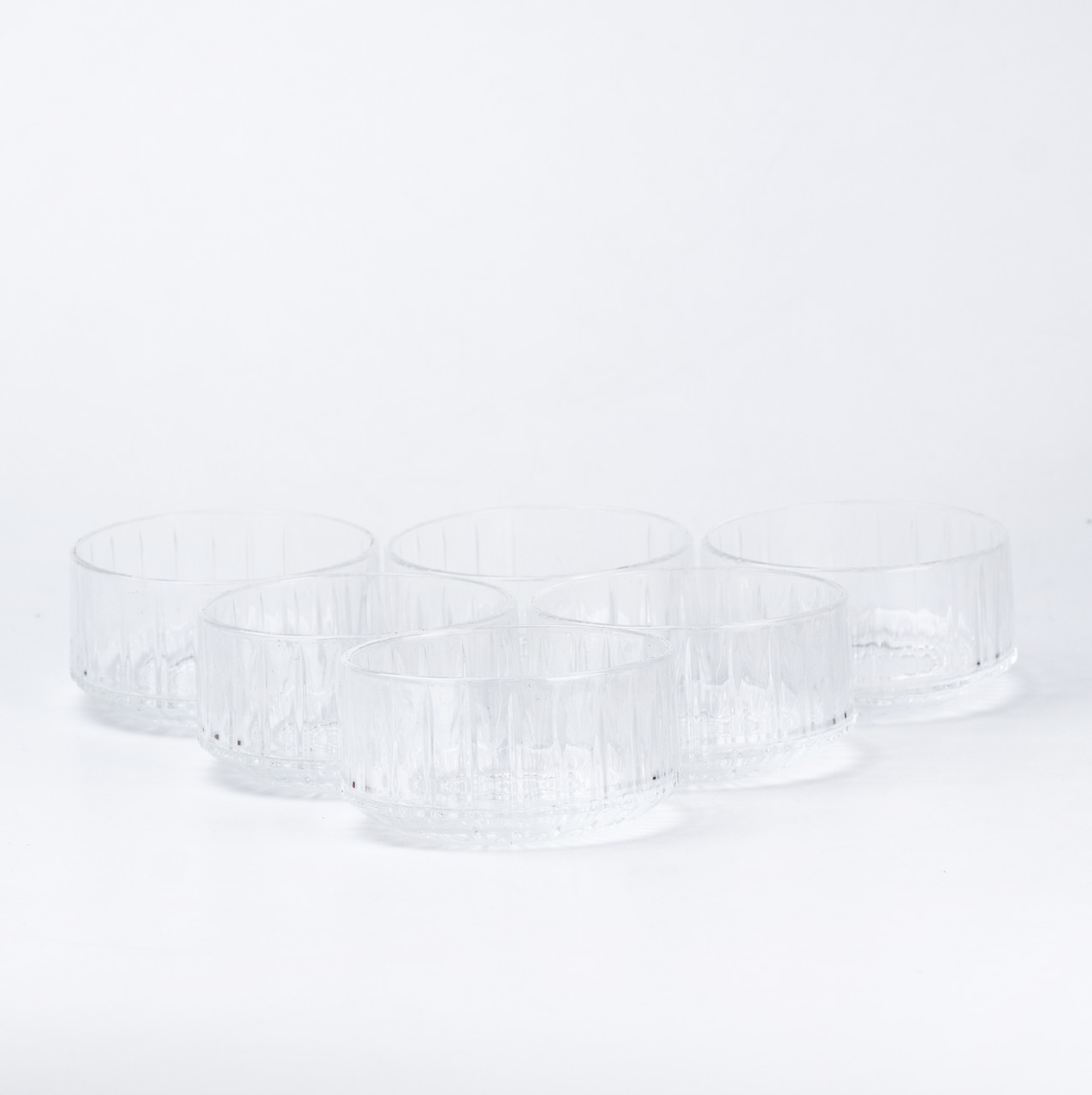 Салатниці порційні набір 6 штук скляні круглі прозорі