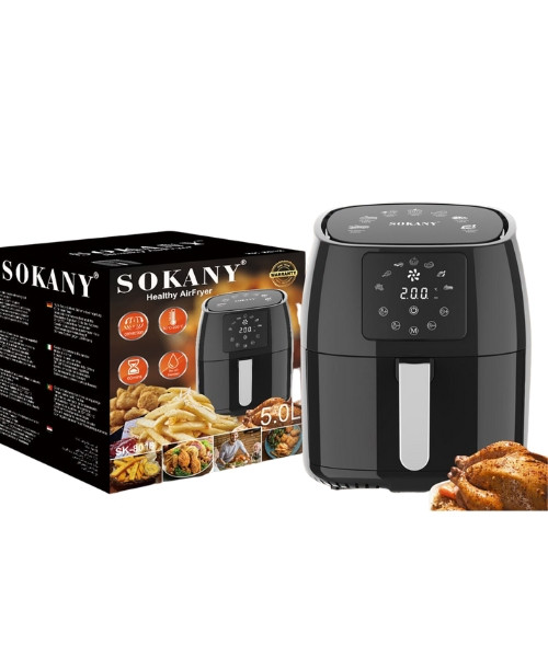 Аерогриль-фритюрниця Sokany SK-8018 електрична на 5л, 1400 Вт чорна