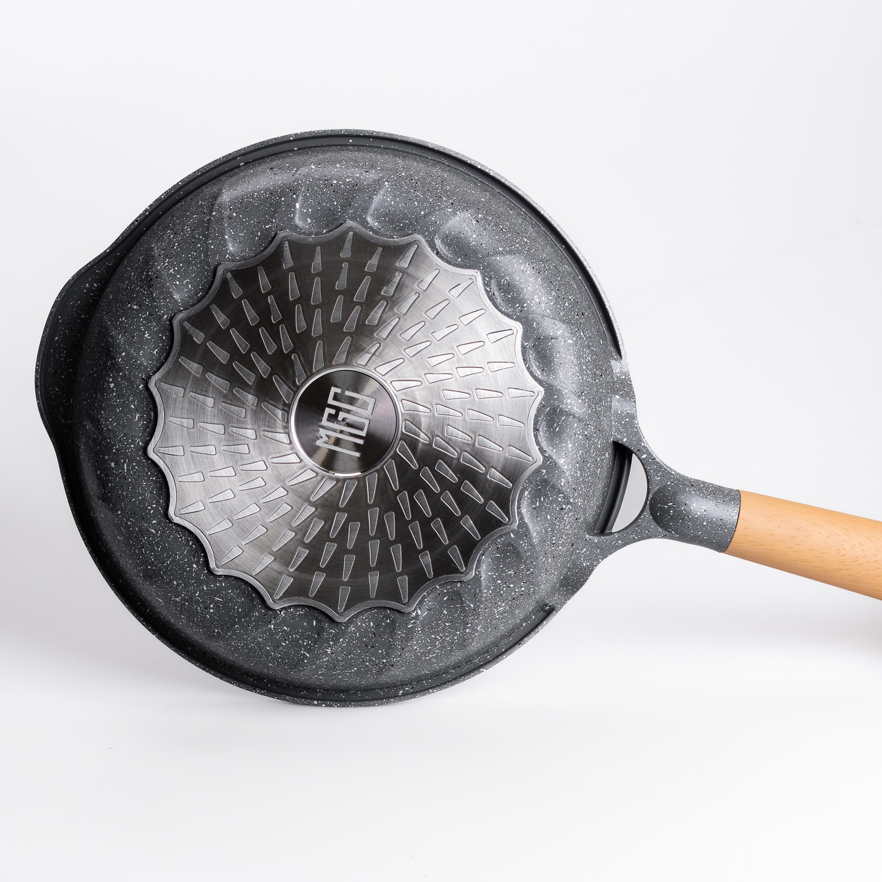 Алюмінієва сковорода 1,5 л, мармурове антипригарне покриття Ø 26 см, товсте MGC сірий