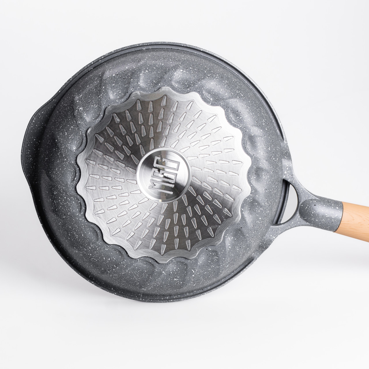 Алюмінієва сковорода 1,8 л, мармурове антипригарне покриття Ø 24 см, товсте дно MGC Grey