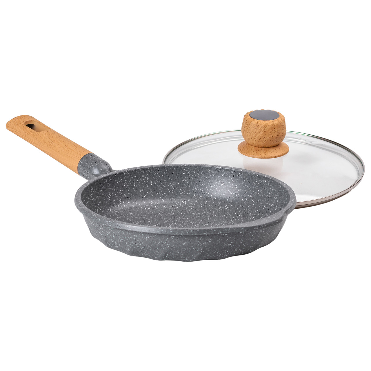 Алюмінієва сковорода 1,8 л з мармуровим антипригарним покриттям Ø 24 см сіра MGC