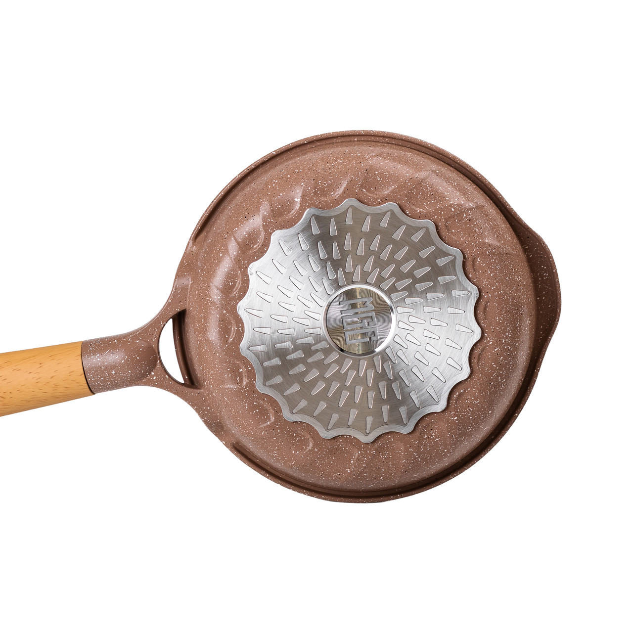 Мармурова алюмінієва сковорода з антипригарним покриттям 1 літр Ø 20 см кавова MGC