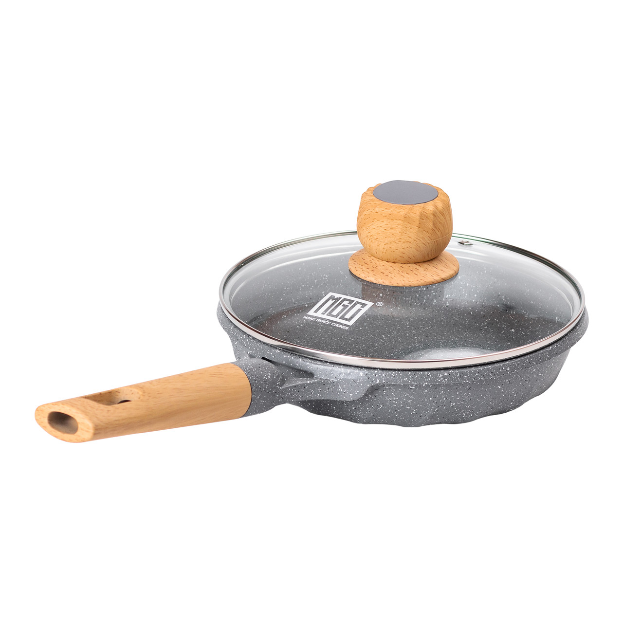 Мармурова алюмінієва сковорода з антипригарним покриттям 1 літр Ø 20 см сіра MGC