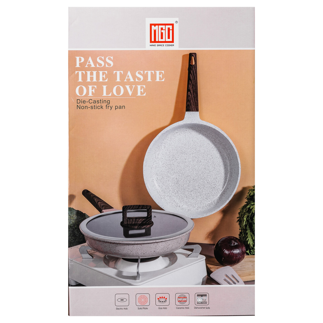 Алюмінієва сковорода 2,7 л з керамічним покриттям антипригарним Ø 28 см біла MGC