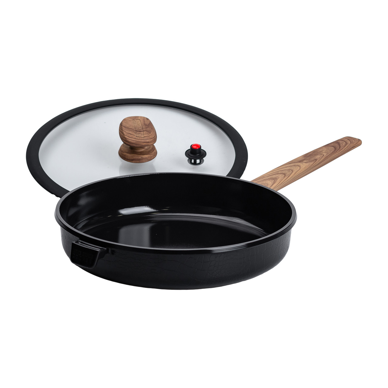 Алюмінієва сковорода з керамічним покриттям антипригарним 3,2 л Ø 28 см чорна MGC