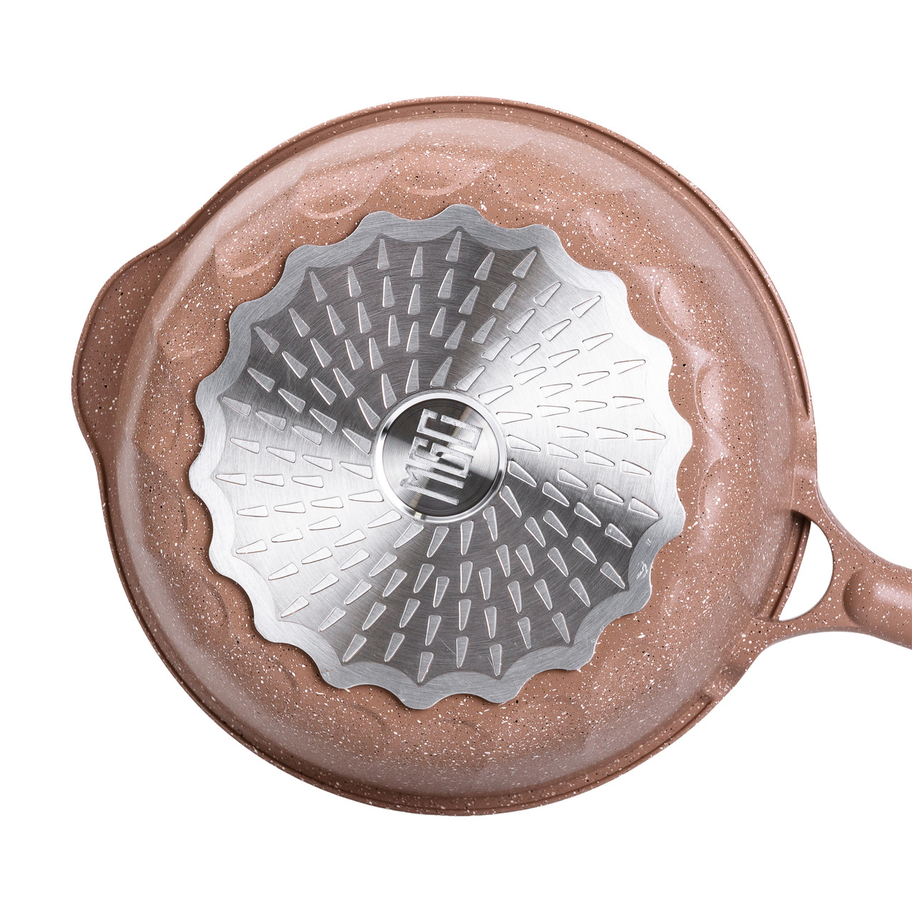 Алюмінієвий сотейник 4,3 л мармуровий з антипригарним покриттям Ø 28 см бежевий MGC