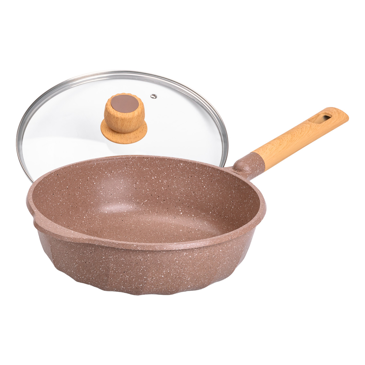 Алюмінієвий сотейник 4,3 л мармуровий з антипригарним покриттям Ø 28 см бежевий MGC