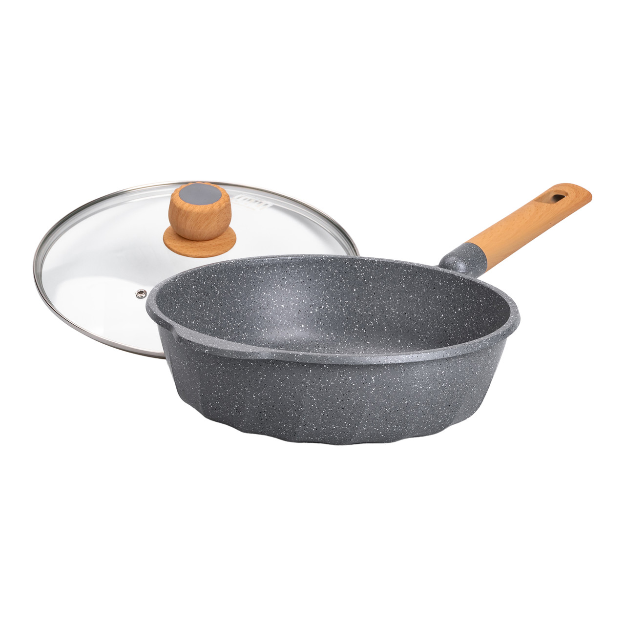 Алюмінієвий сотейник 4,3 л мармуровий з антипригарним покриттям Ø 28 см сірий MGC