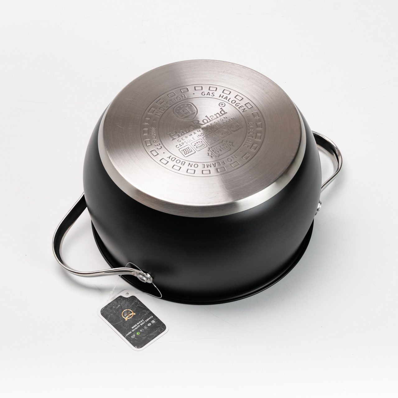 Набір посуду для приготування з нержавіючої сталі 12 предметів, чорний