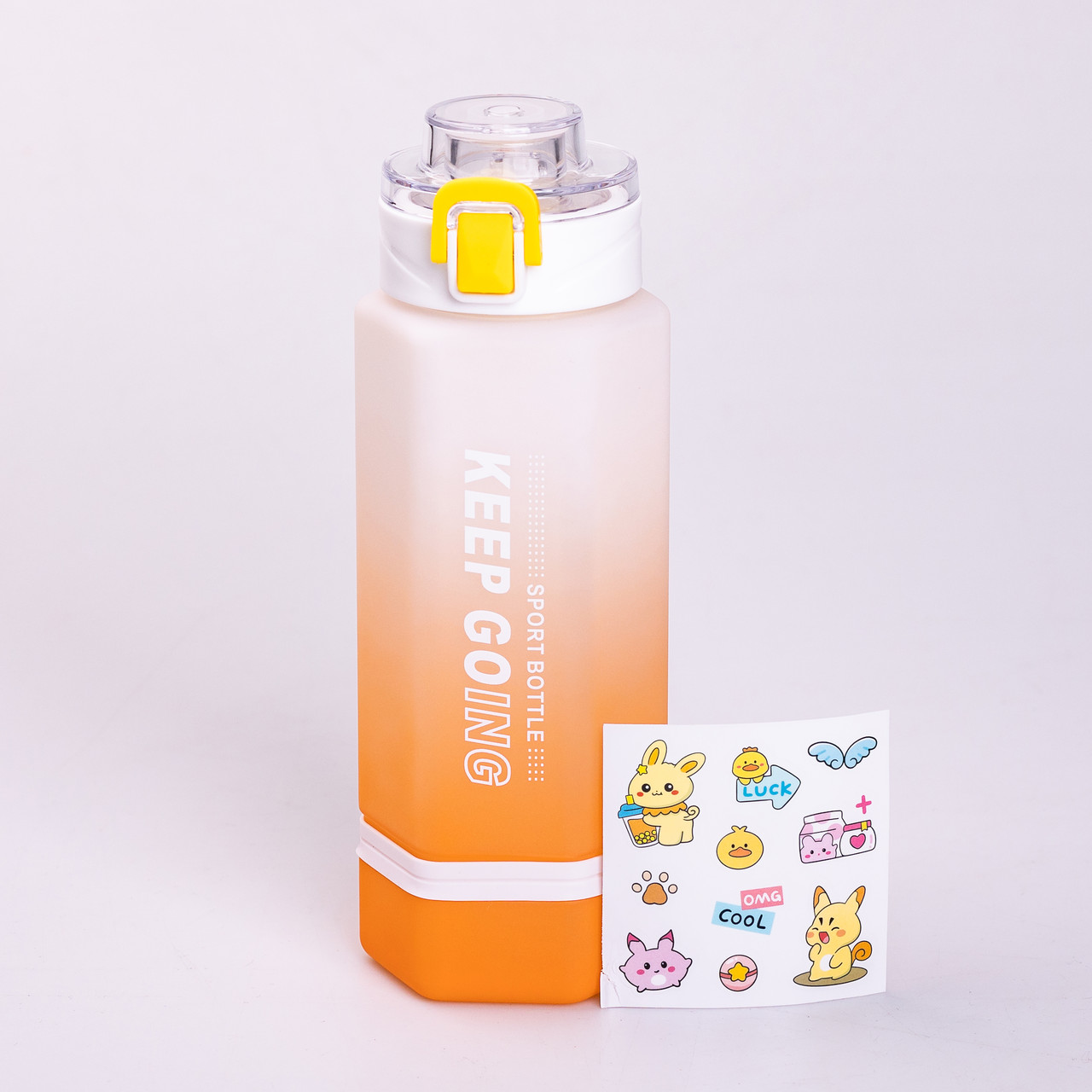 Пляшка для води Keep Going 650 мл з наклейками  біла