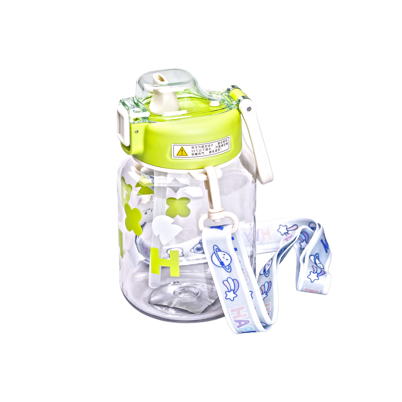 Пляшка для води Gucgres дитяча 650 мл на ремінці зелена