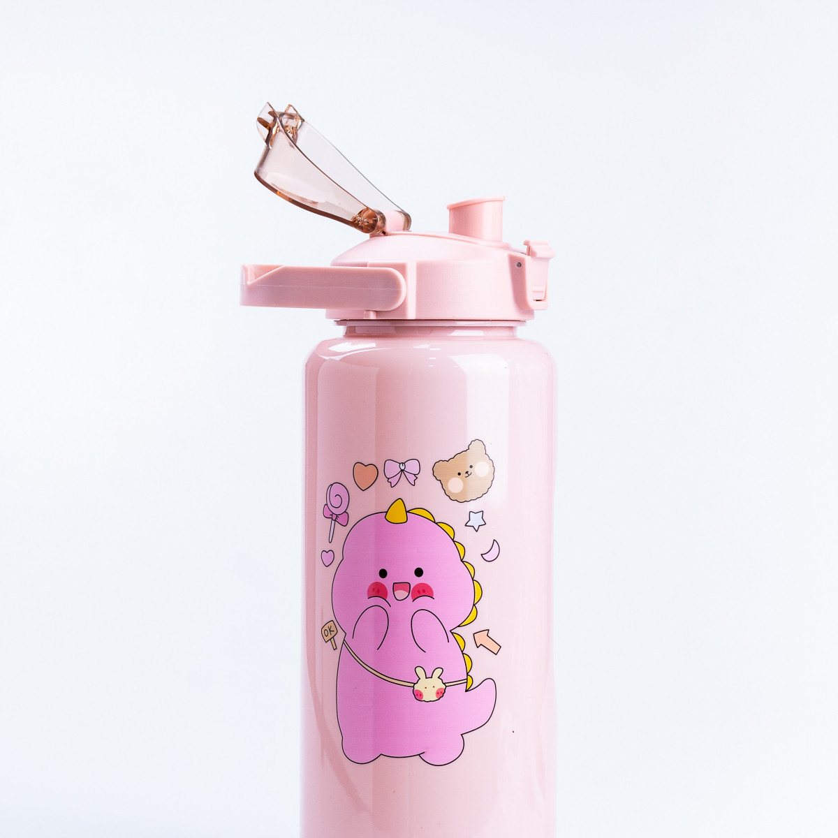 Набір багаторазових пляшок 3 в 1 Дракоша 0.3л 0.7л 2л рожевий