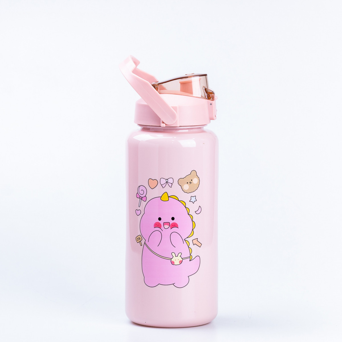 Набір багаторазових пляшок 3 в 1 Дракоша 0.3л 0.7л 2л рожевий