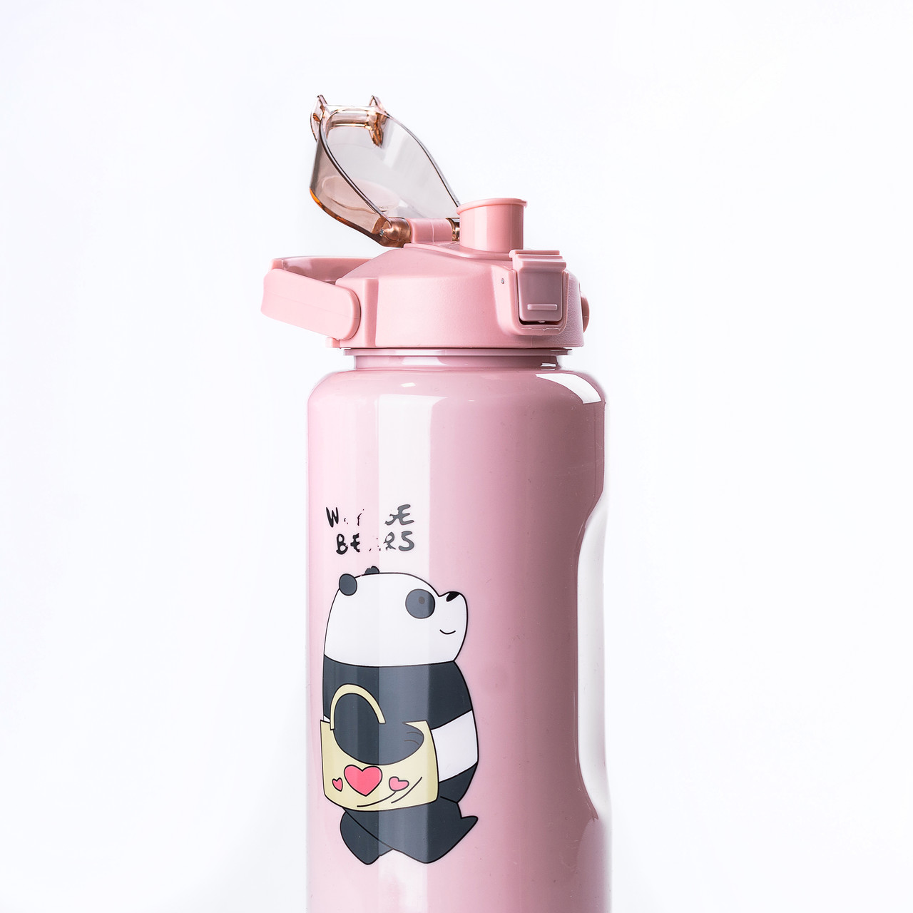 Набір пляшок 3 в 1 Панда з поїлкою і ручкою 0.3 (л) 0.7 (л) 2 (л) рожевий