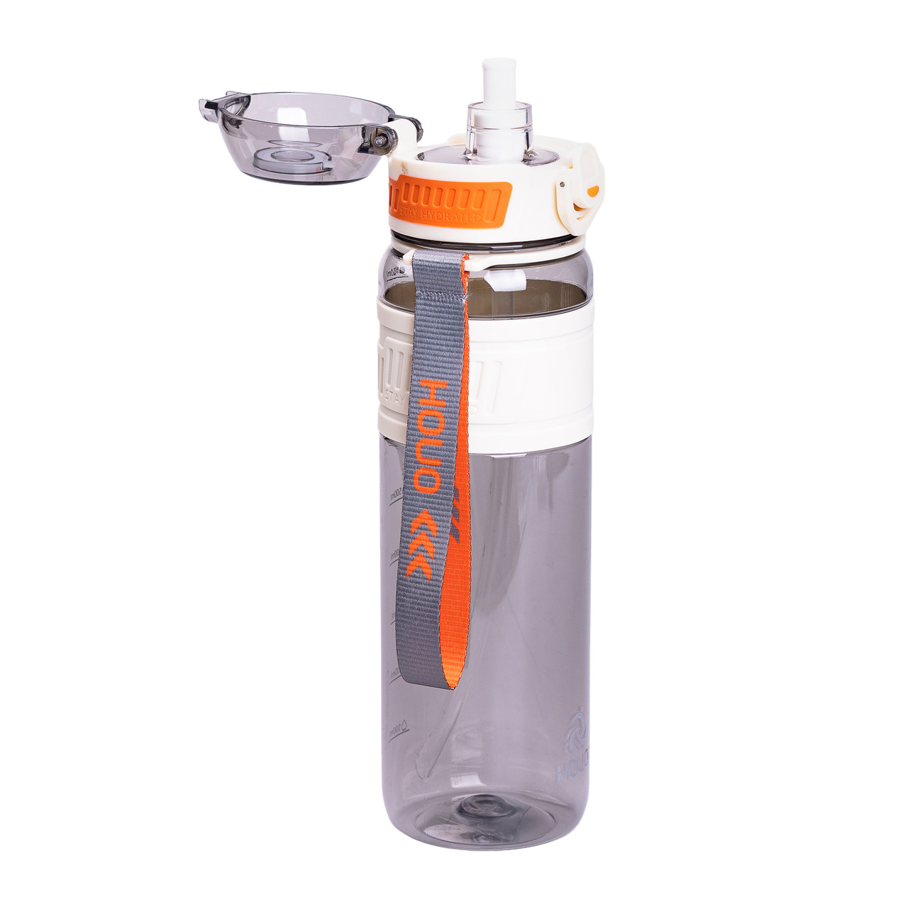 Пляшка для води Houo спортивна 1 літр з фліп кришкою біла