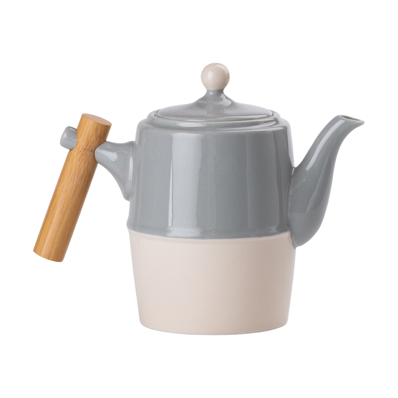 Чайний сервіз на 6 персон з бамбуковою підставкою сірий