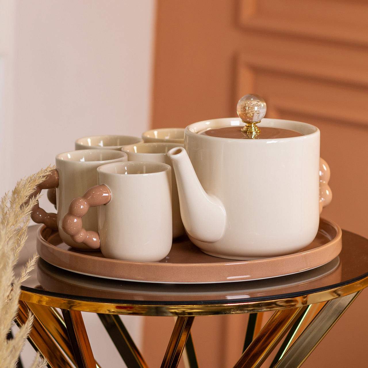 Чайний набір на 6 персон із  керамічною підставкою