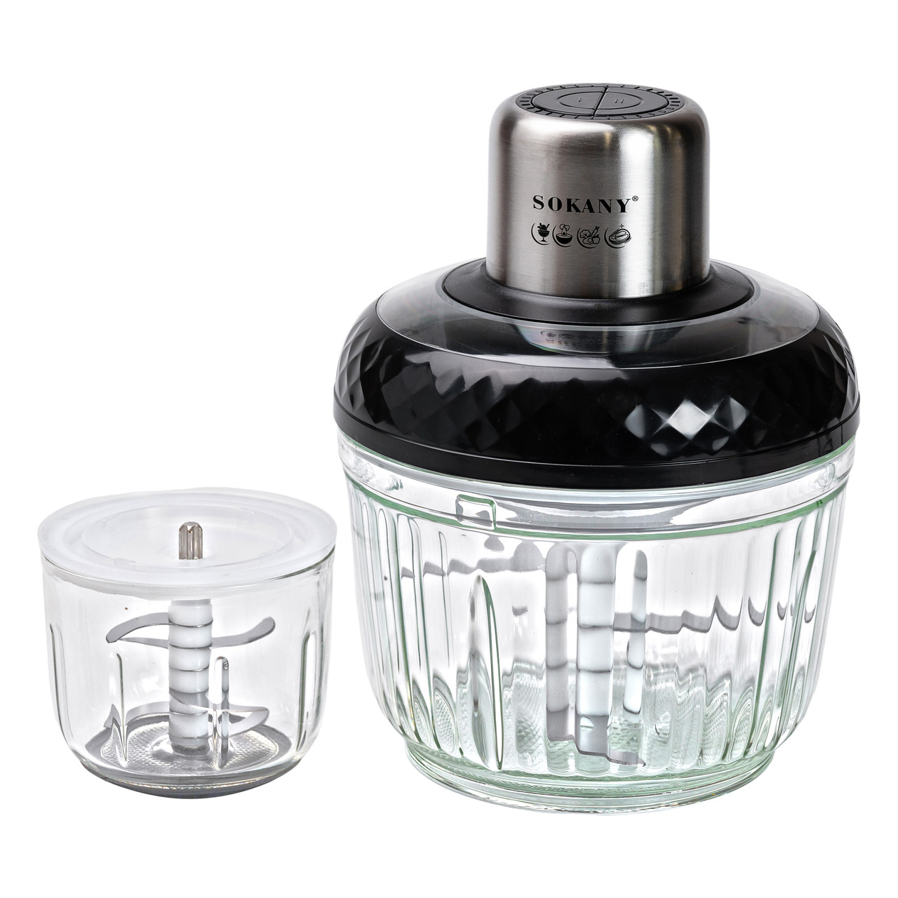 Чопер подрібнювач Sokany SKYM7032B 2в1 з чашами 0.5 і 3 літри 800 Вт