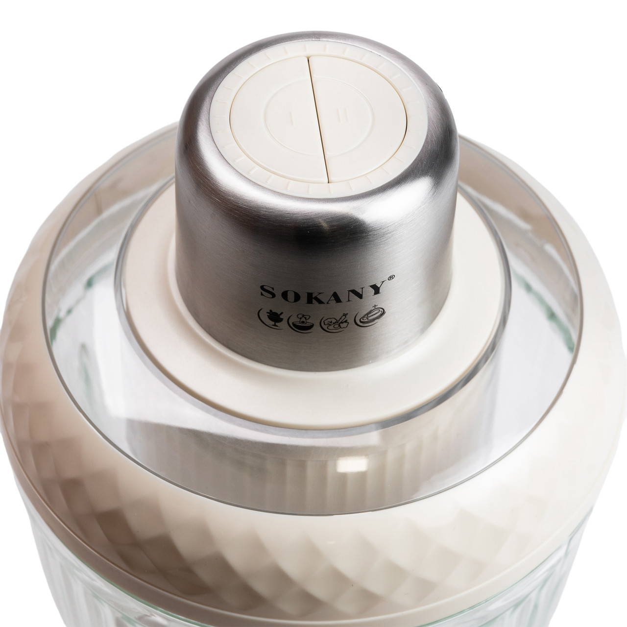 Чопер подрібнювач Sokany SKYM7032W 2в1 з чашами 0.5 і 3 літри 800 Вт Білий