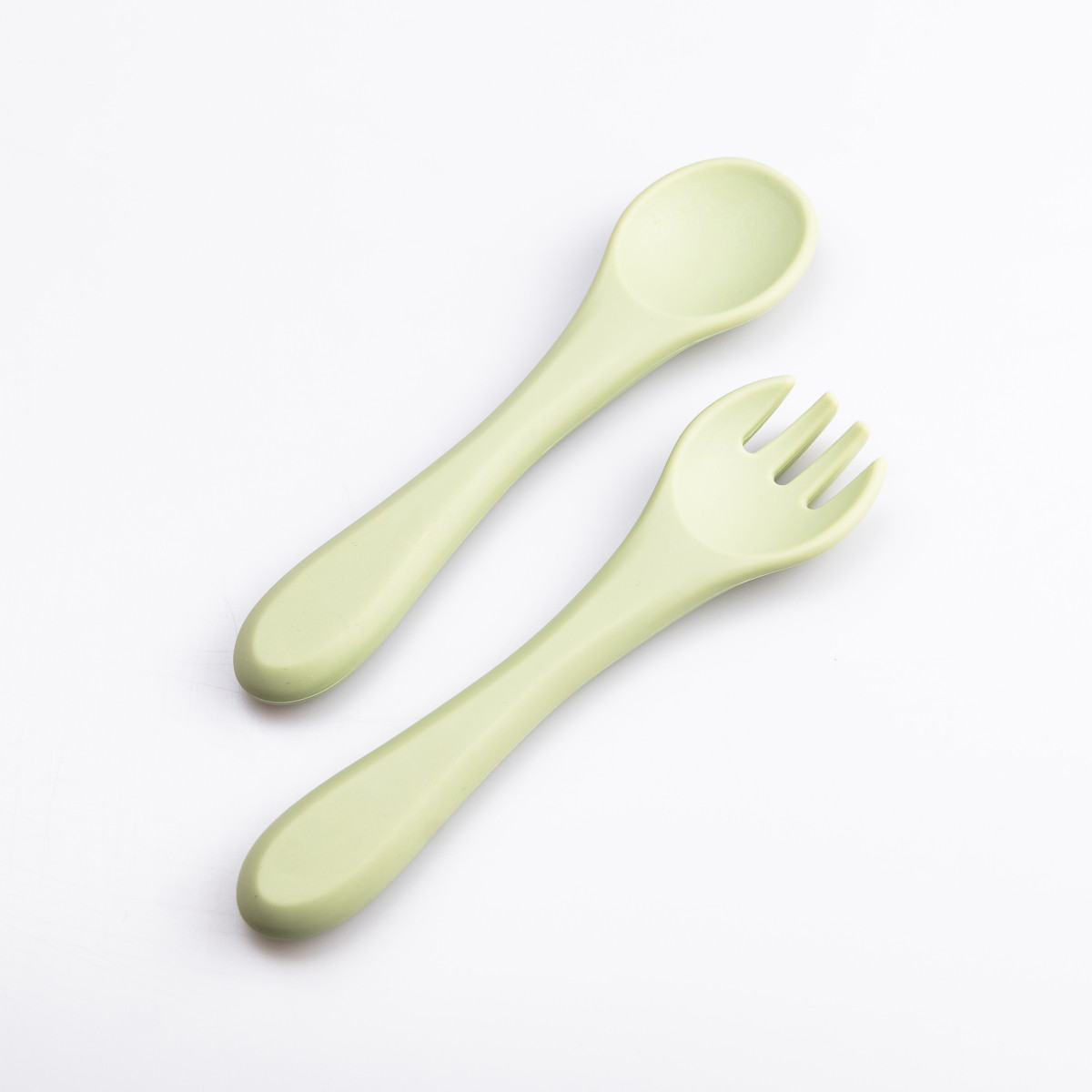 Дитячий набір силіконового посуду 7 предметів Зелений