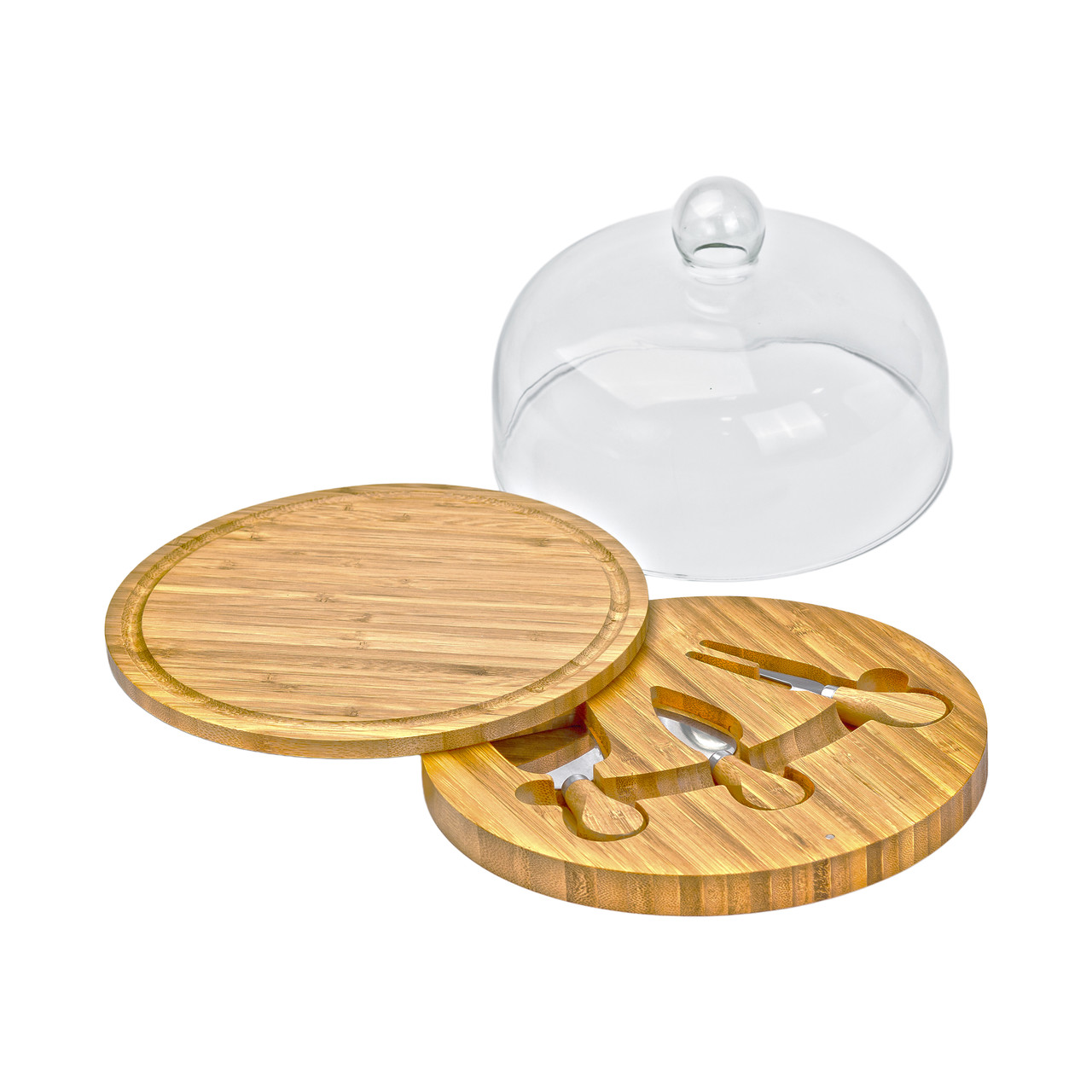 Набір для нарізання сиру Ø 25 зі скляною кришкою