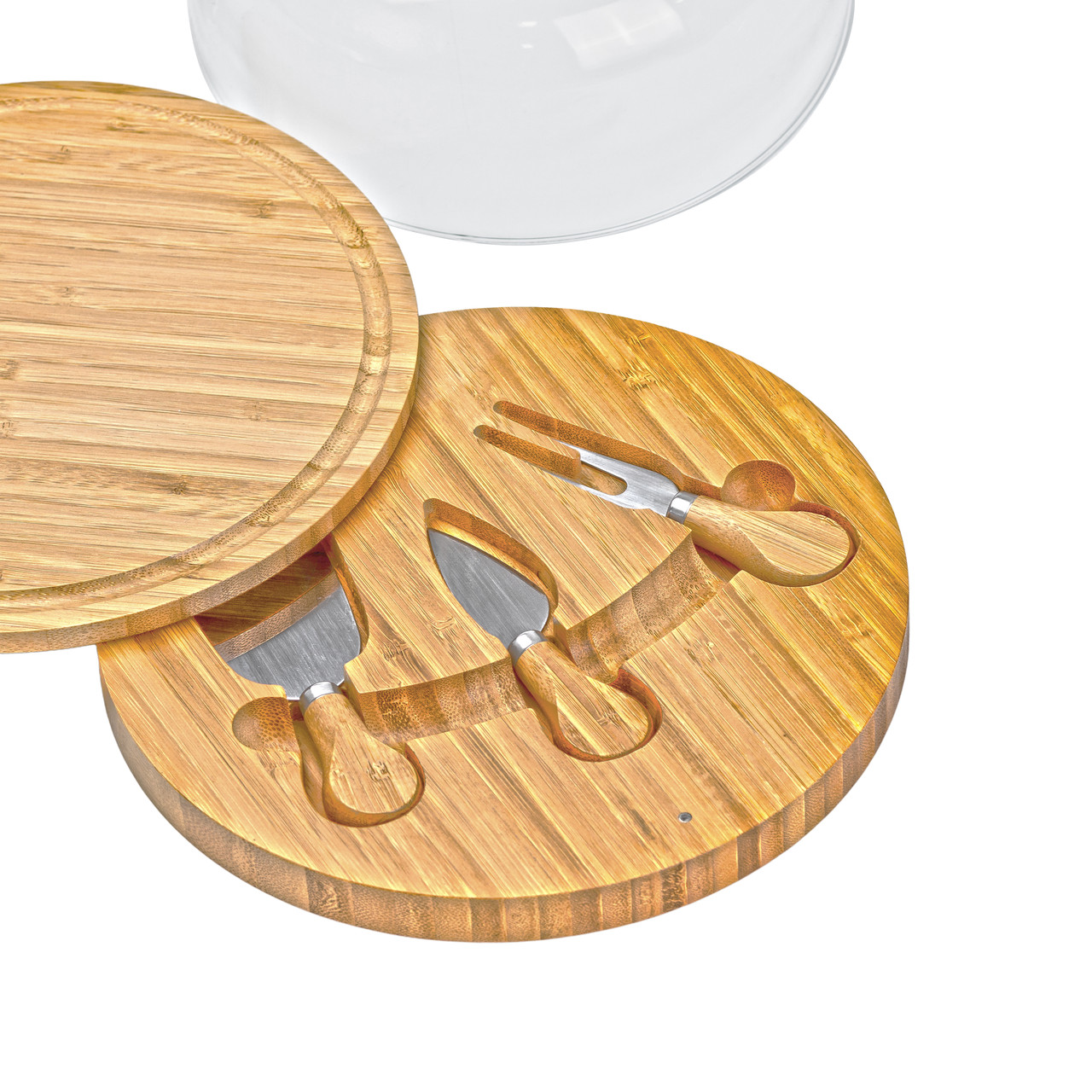 Набір для нарізання сиру Ø 25 зі скляною кришкою