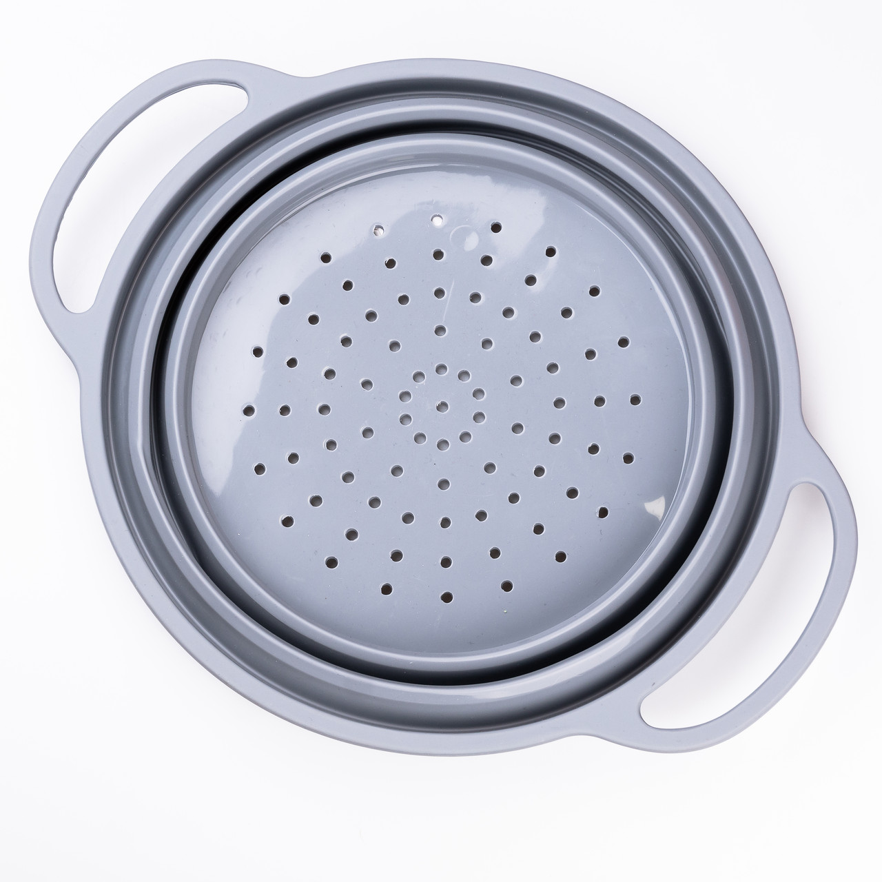 Друшляк 2.6 л силіконовий складаний з ручками 2.6 л Сірий