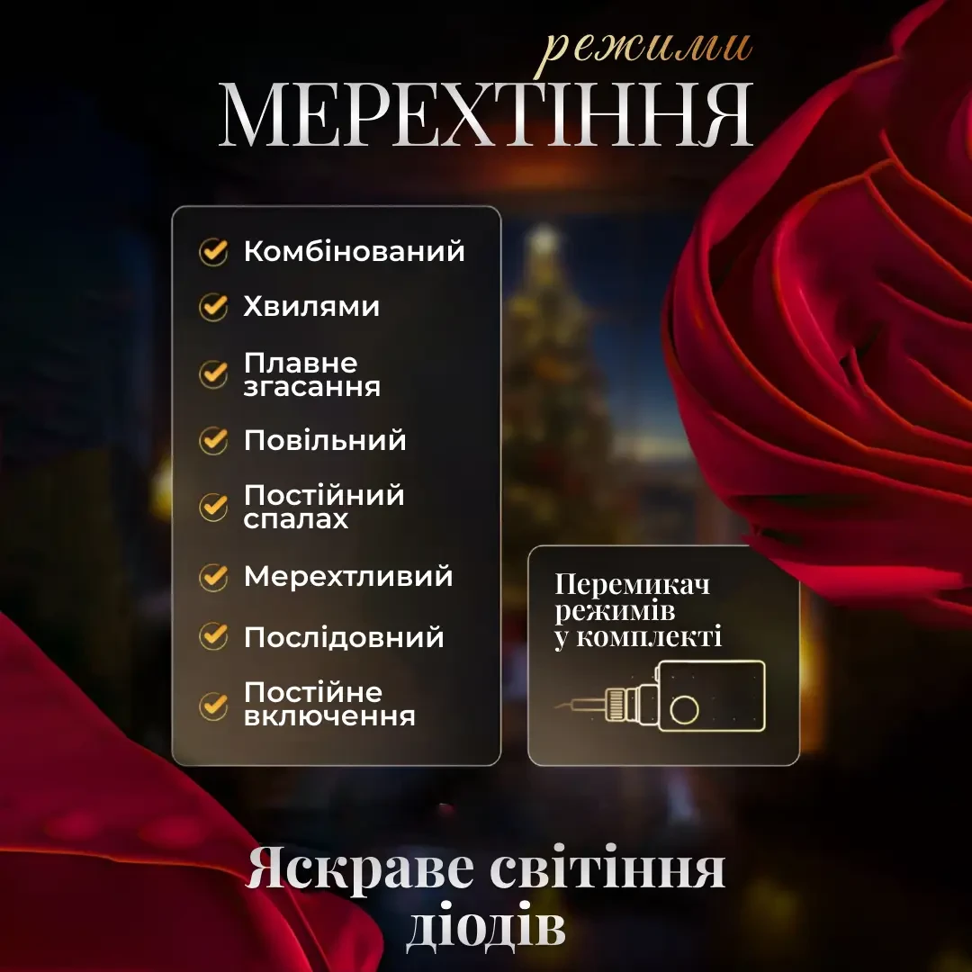 Електрична гірлянда Зірка штора 3 метри на вікно для фотозон біла