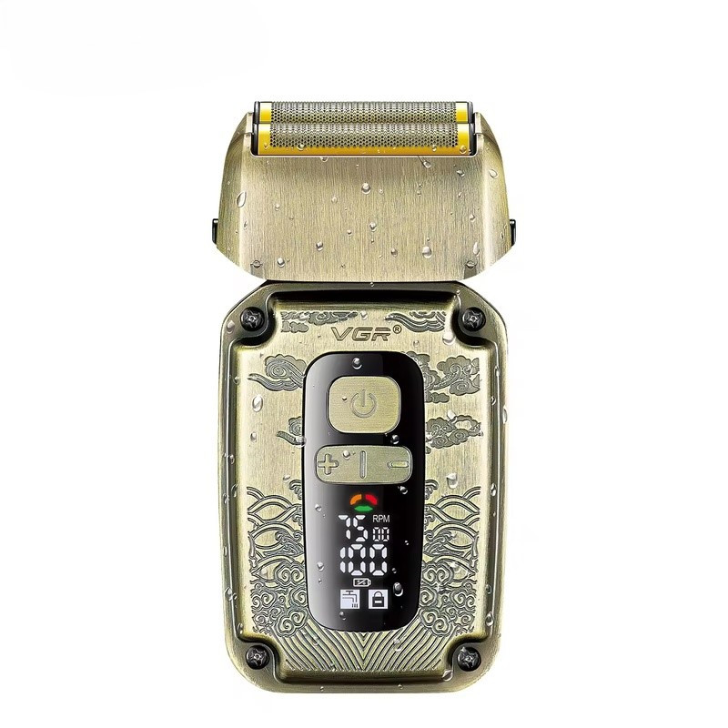 Електробритва VGR з нержавіючими лезами, LED-дисплеєм та USB зарядкою