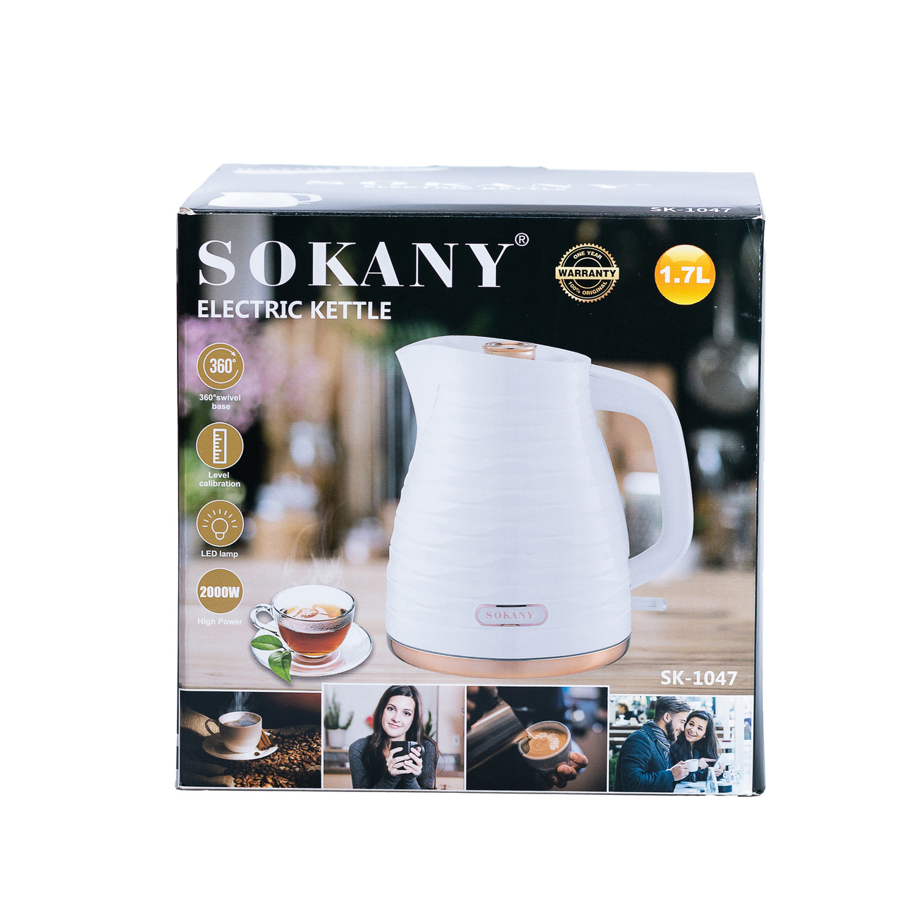 Електрочайник Sokany SK-1047 Electric Kettle 2000W 1.7l