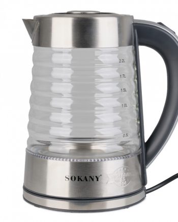 Електрочайник Sokany SK1027CST 2.2 літра скляний 2000 Вт з підсвічуванням