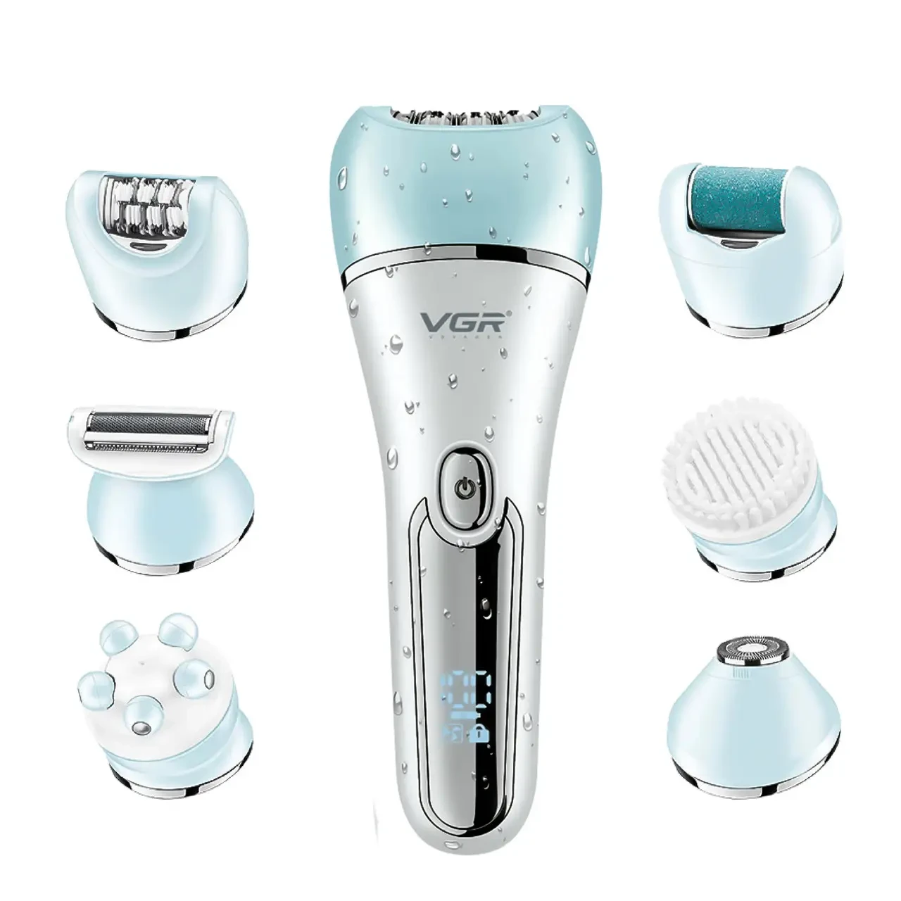 Бездротовий епілятор для обличчя та тіла для жінок 6 в 1 домашній триммер для волосся USB VGR