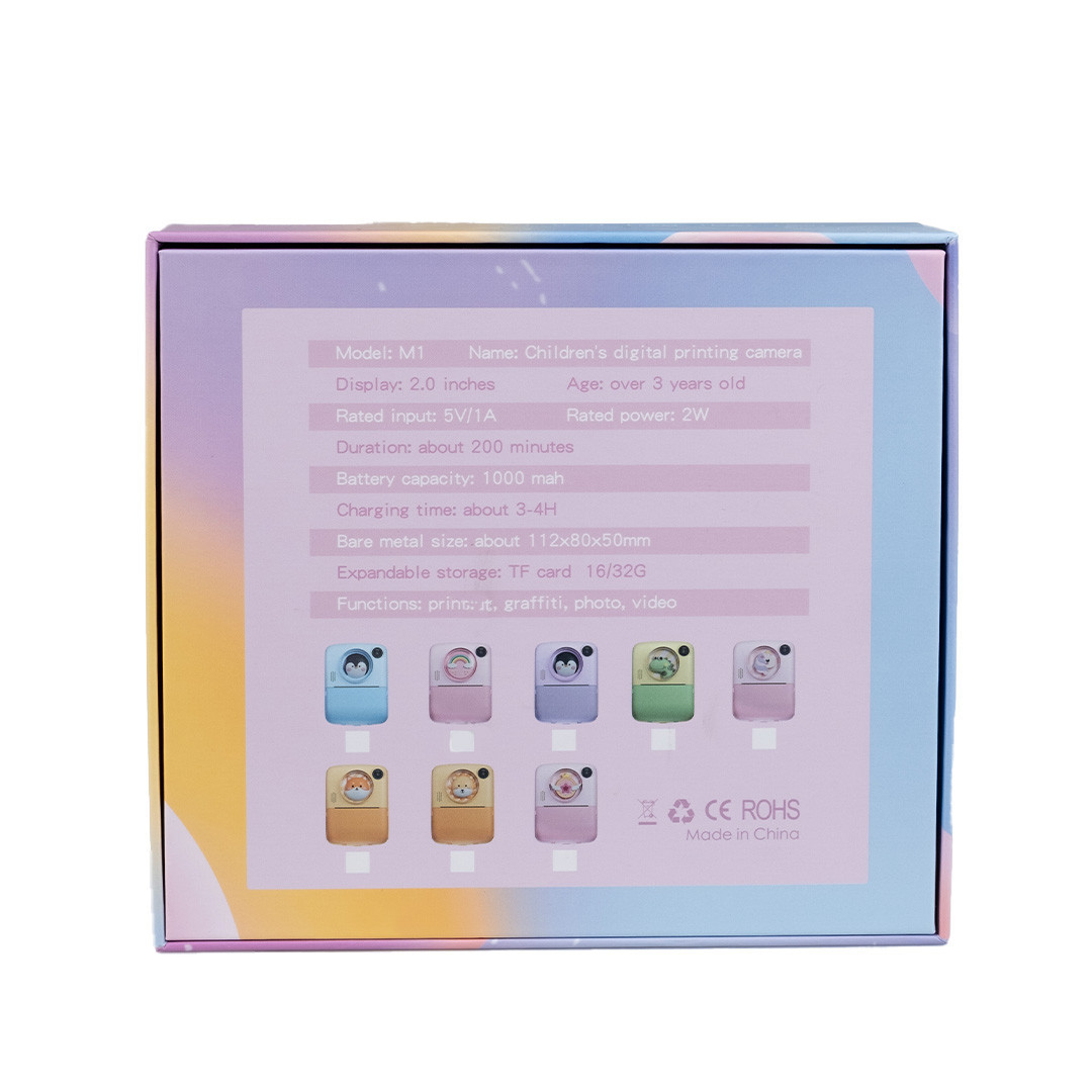 Фотоапарат дитячий акумуляторний Yimi X17 Print Camera Mini Full HD Рожевий