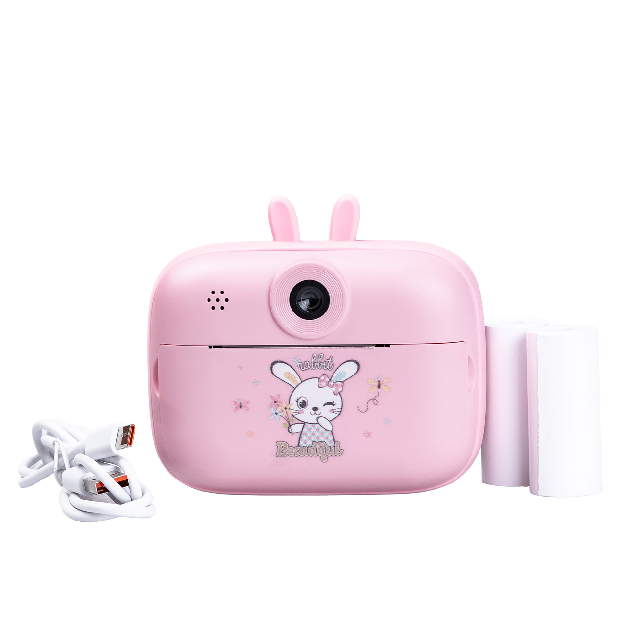 Дитяча фотокамера з миттєвим друком знімків «Зайчик» Рожевий