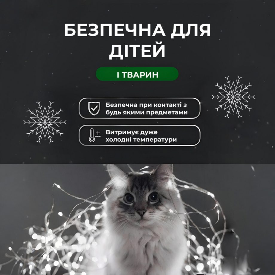 Гірлянда роса на пульті 200 метрів на 2000 led світлодіодів крапля на білому дроті біла