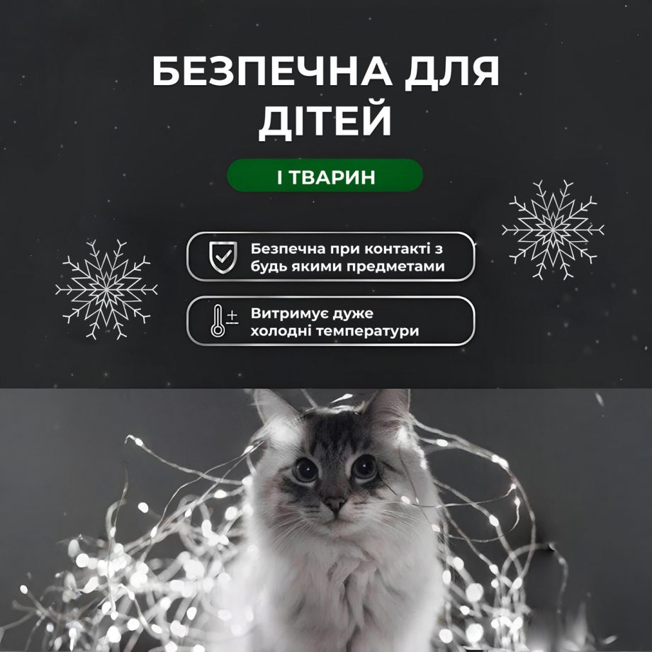 Гірлянда роса на пульті 50 метрів на 500 led світлодіодів крапля на білому дроті біла