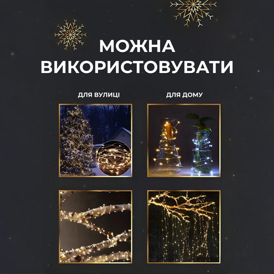 Гірлянда роса на пульті 50 метрів на 500 led світлодіодів крапля на білому дроті жовта