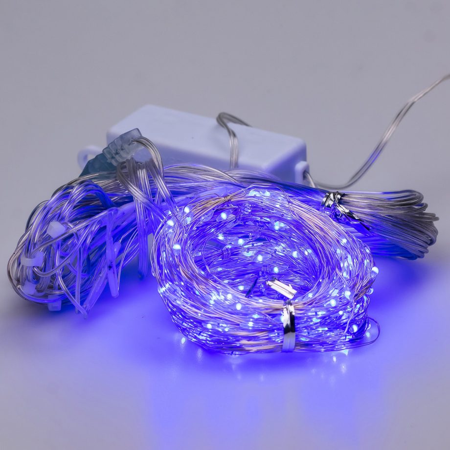 Гірлянда штора світлодіодна GarlandoPro Роса 200LED 3х2м 10 ліній 8 режимів гірлянда крапля роси Синій