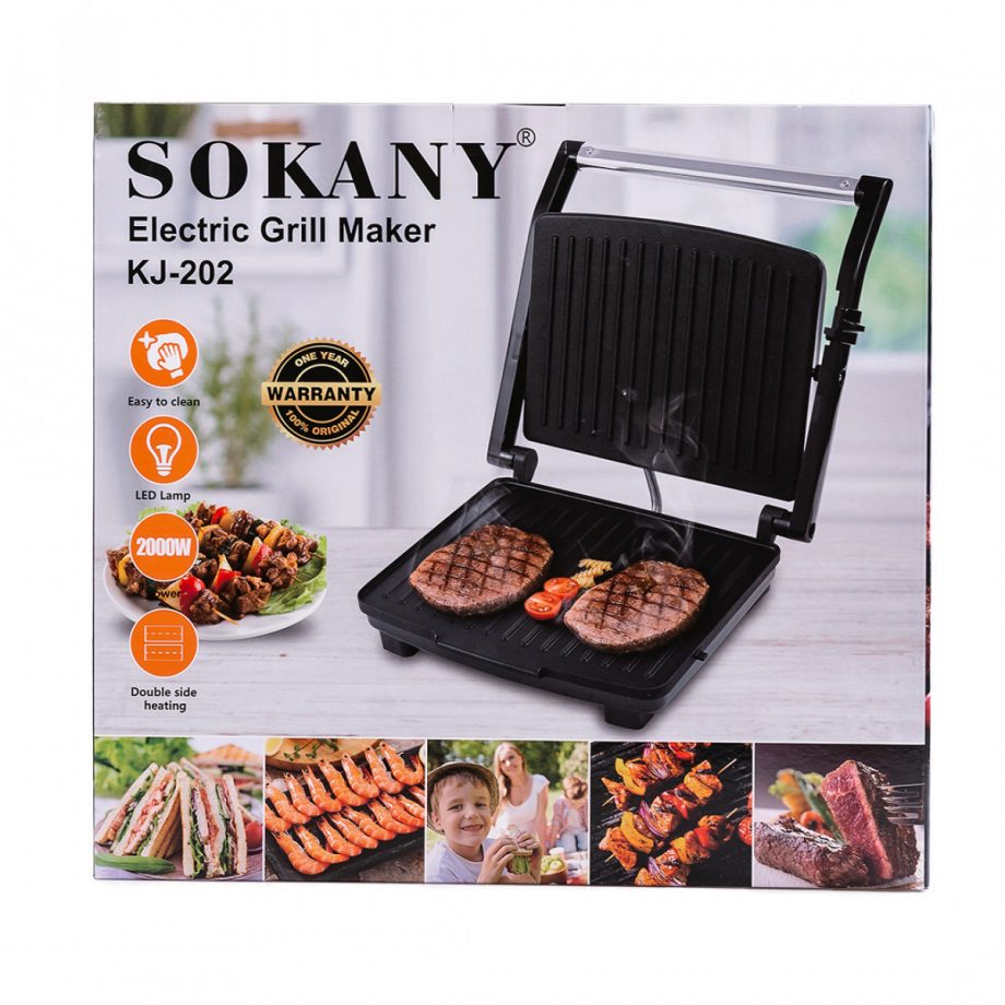 Гриль контактний Sokany KJ202SS 2000 Вт