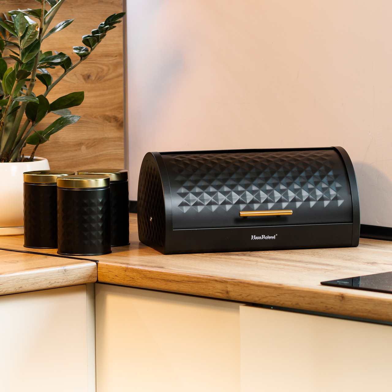 Набір для зберігання продуктів з нержавіючої сталі 4 штуки чорний