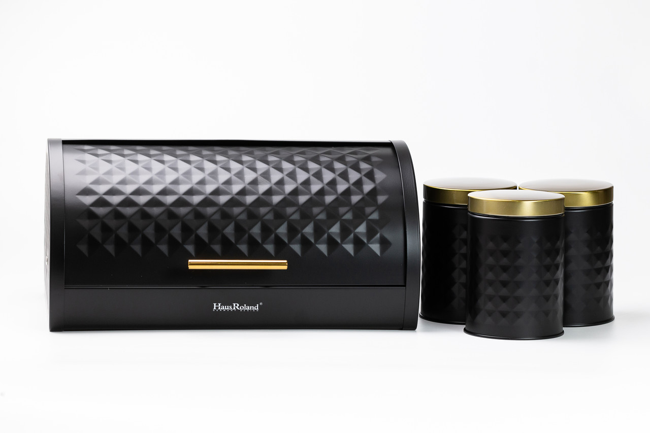 Набір для зберігання продуктів з нержавіючої сталі 4 штуки чорний