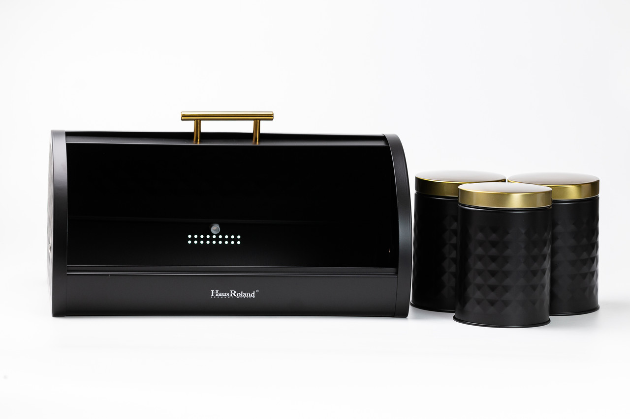 Набір для зберігання продуктів з нержавіючої сталі 4 штуки чорний