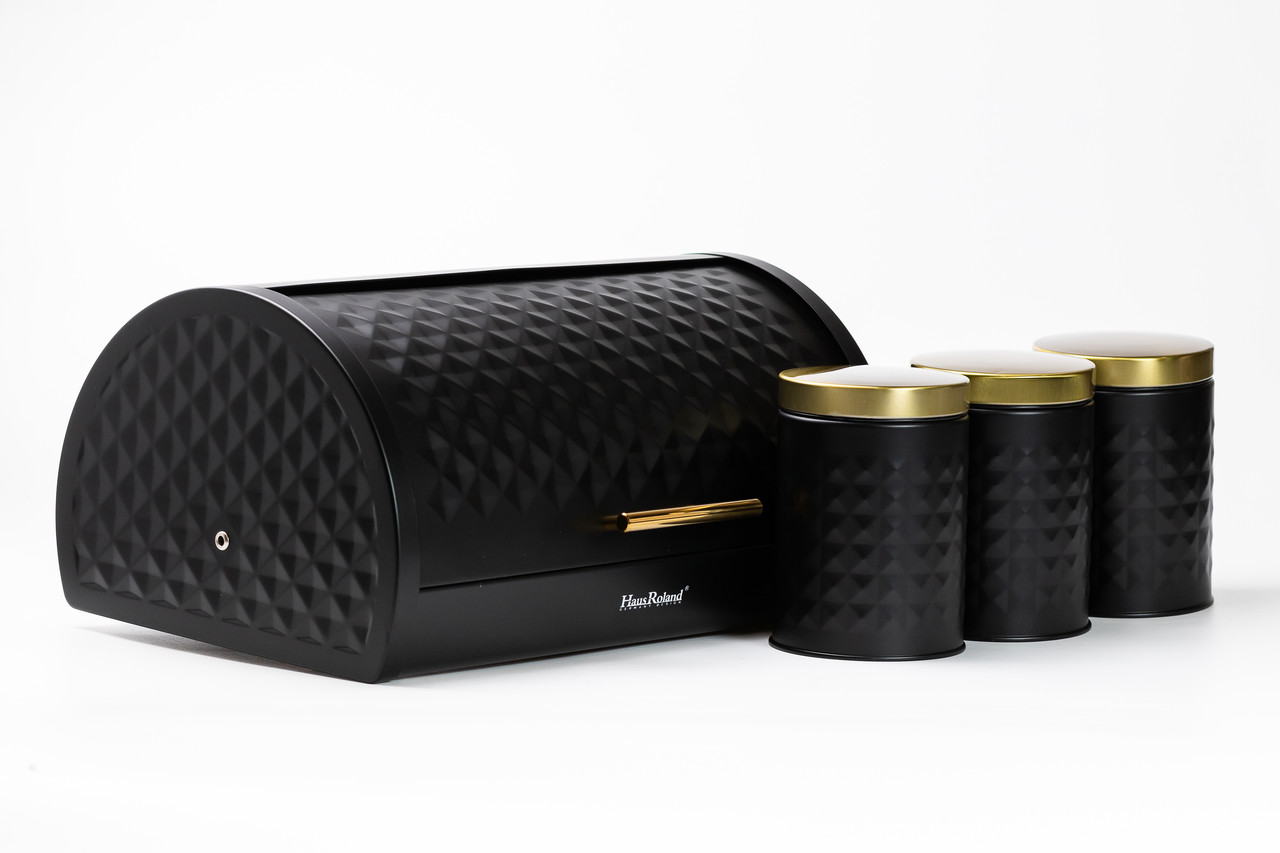 Набір для зберігання продуктів з нержавіючої сталі 4 штуки чорний