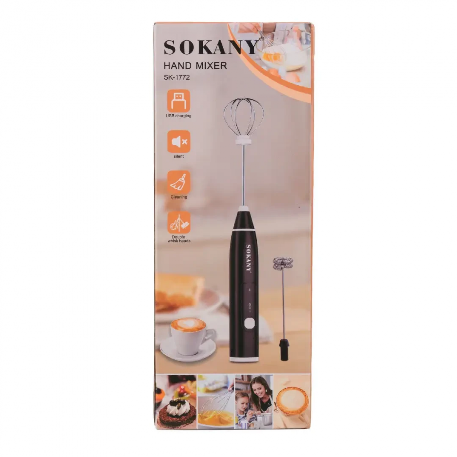Капучинатор Sokany SK-1772 акумуляторний Білий