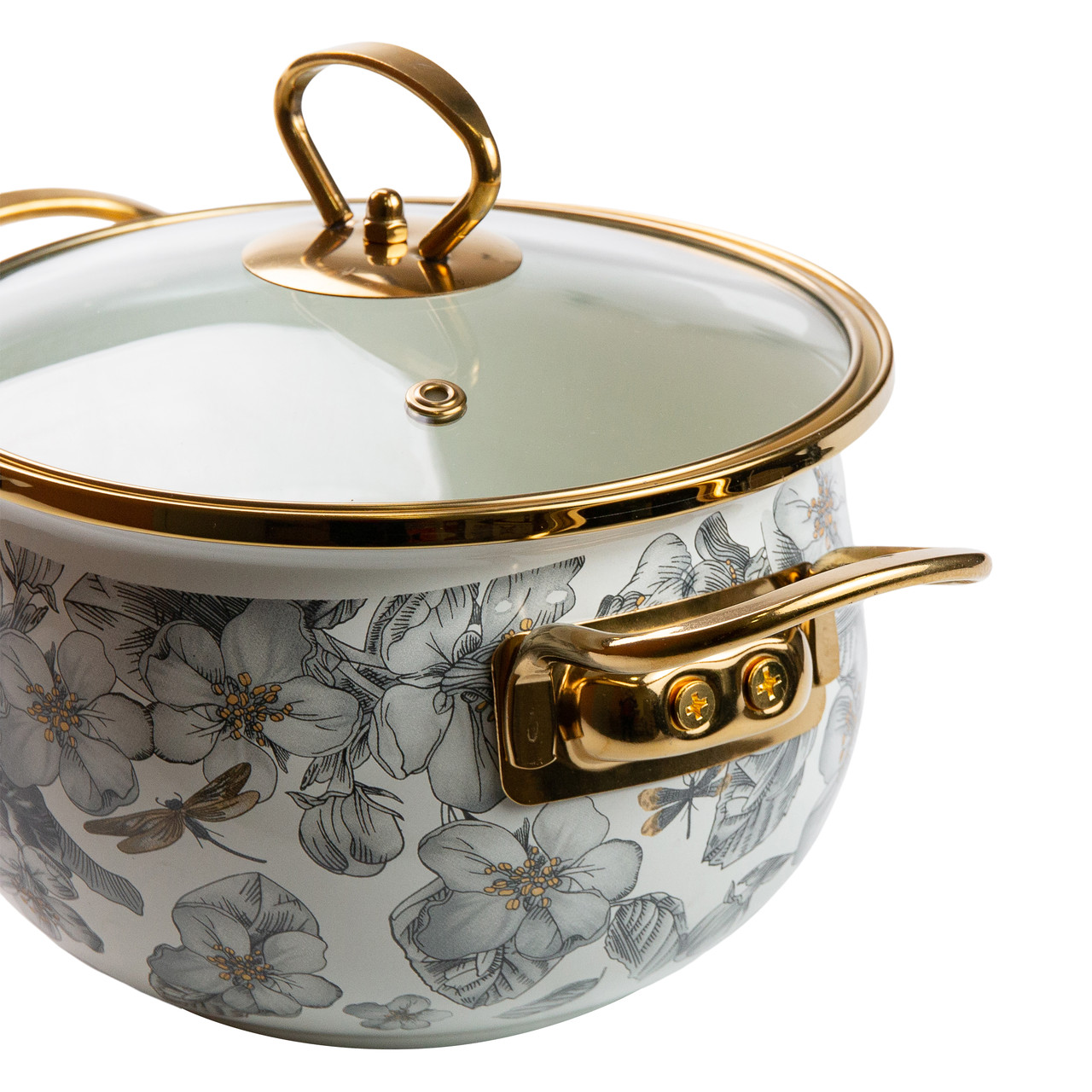 Емальована каструля об'ємом 2 літри для газових, електричних та індукційних плит