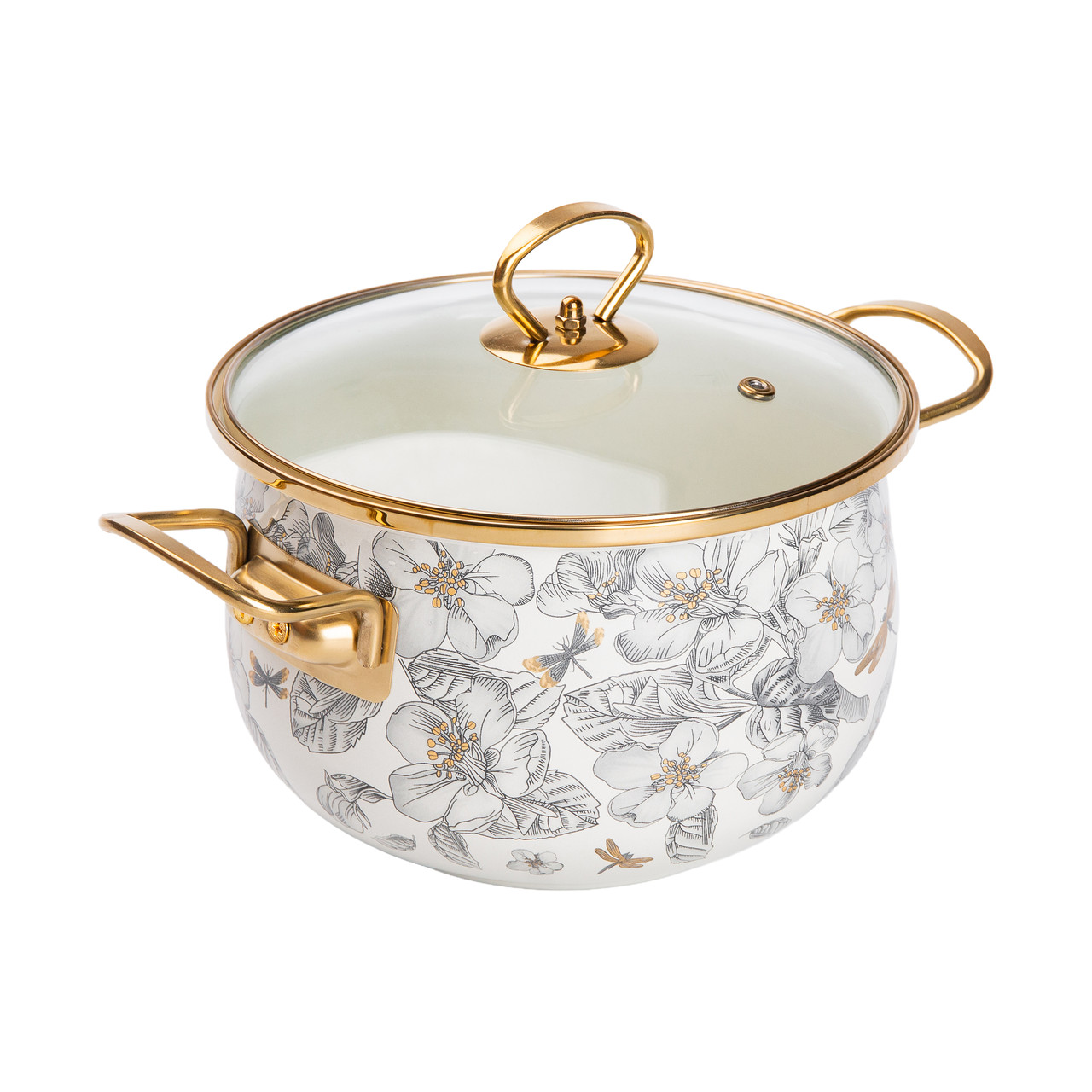 Емальована каструля об'ємом 3,5 л для газових, електричних та індукційних плит