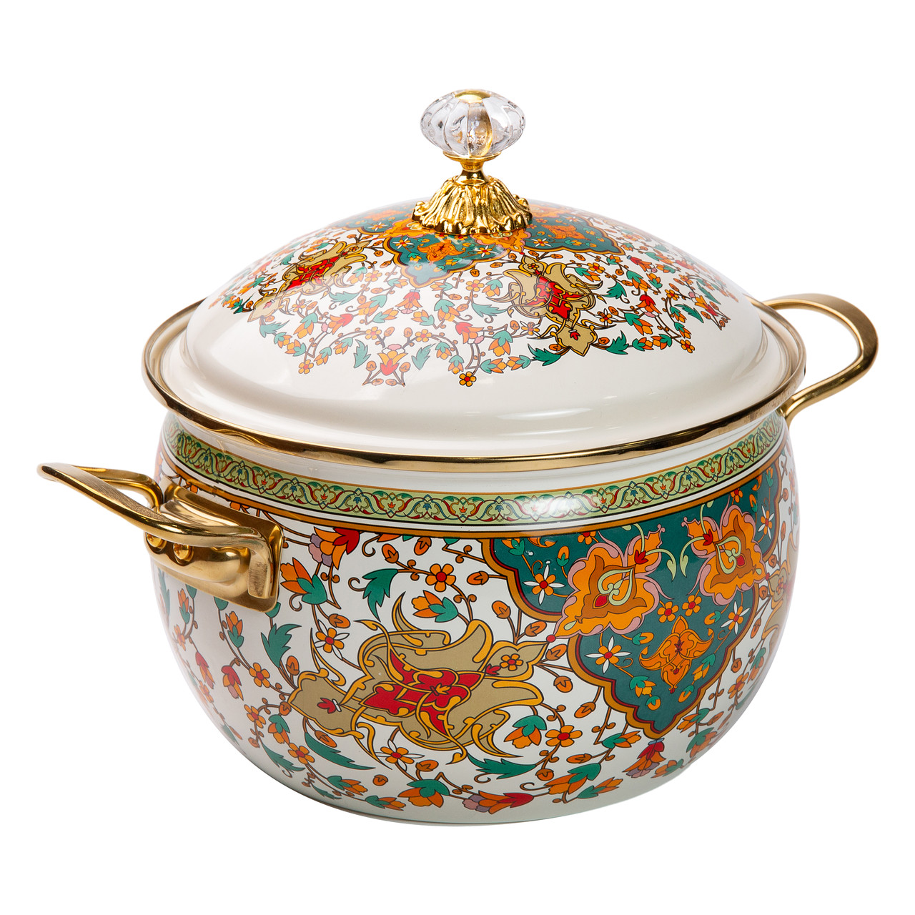 Емальована каструля об'ємом 4 літри для газових та електричних плит